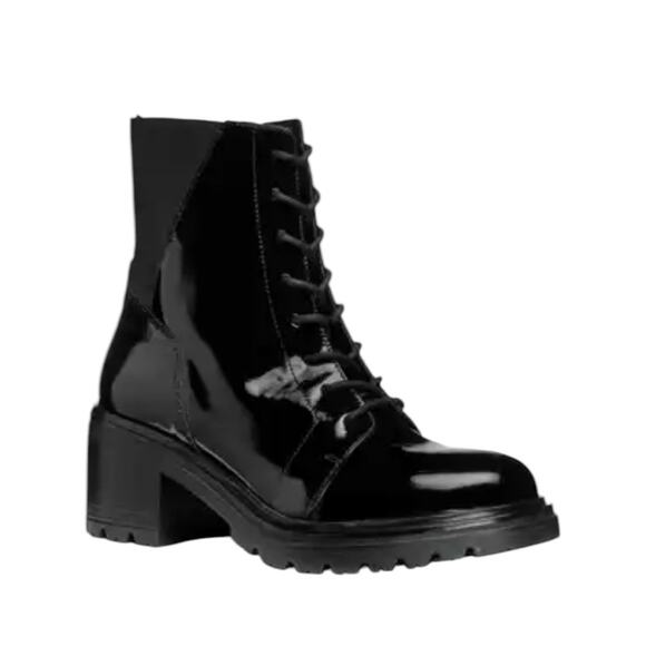 NWOT Geox Black Patent Leather Damiana Boots – Sz 10 - Picture 1 of 7